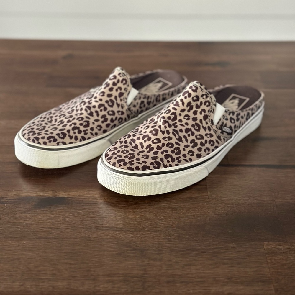 Vans Leopard Slip On Mule Sneakers
